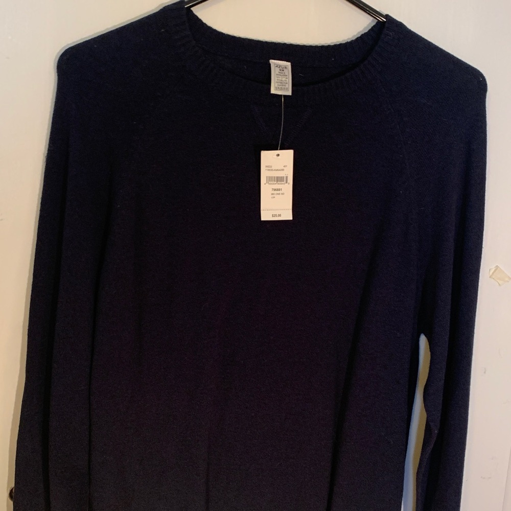 Azur Mens new lightweight navy Sweater Size Medium slim fit $25